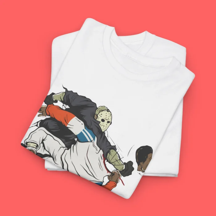 Jason Head Punch Horror Tee White